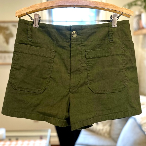 NWOT Anthropologie Maeve The Colette Dark Green High Rise Shorts w/ Stretch - 30 - Picture 3 of 6